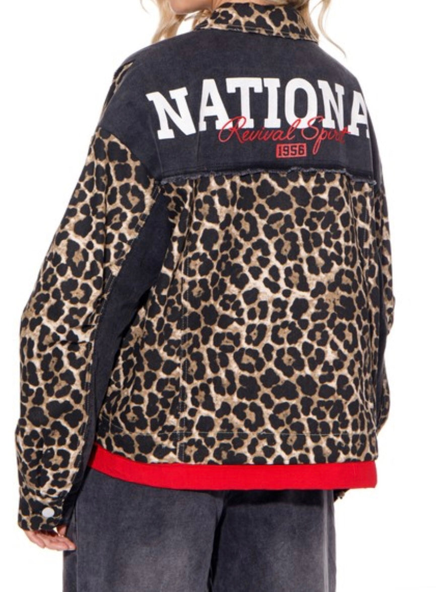 Leopard Denim Jacket