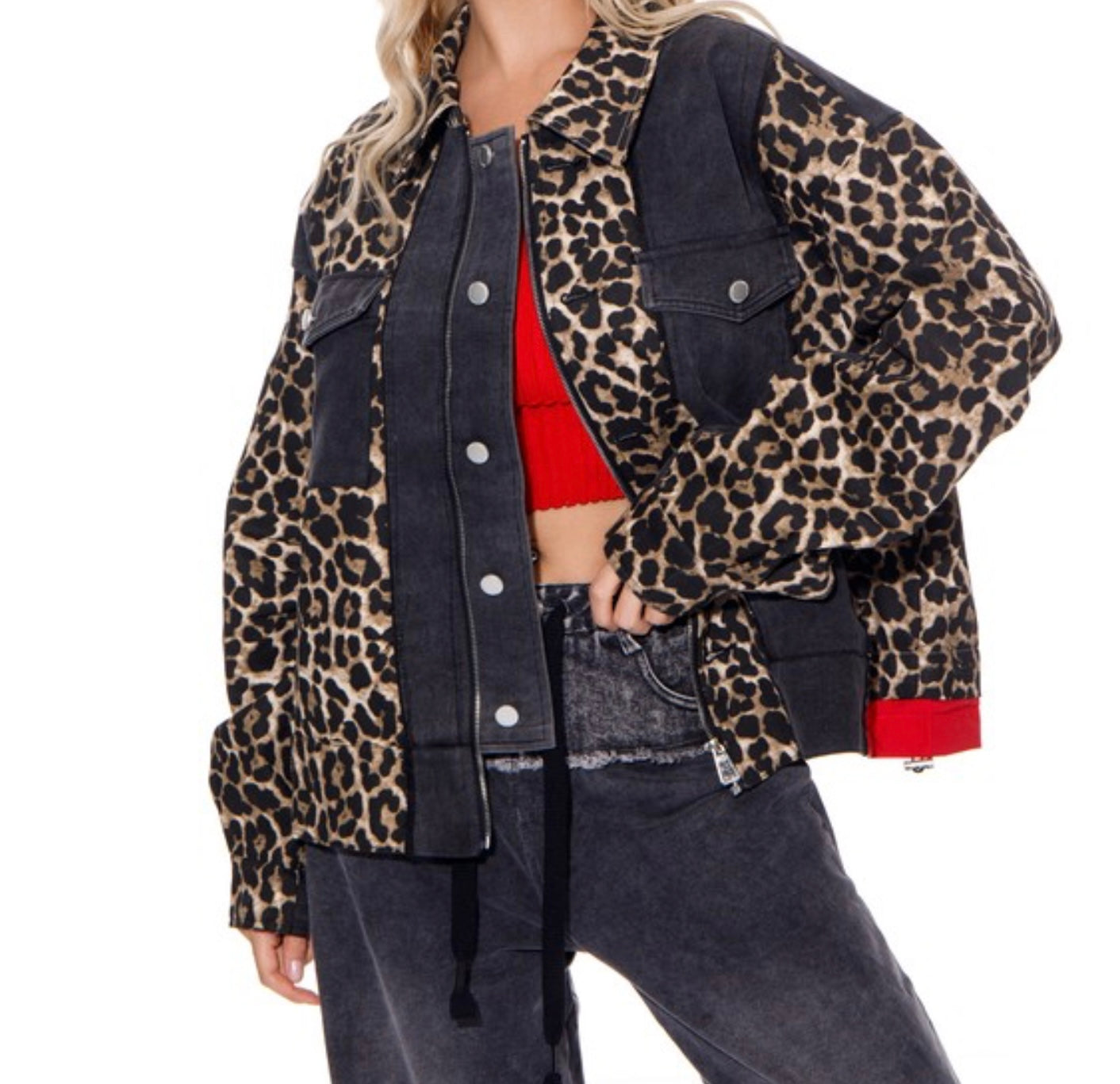 Leopard Denim Jacket
