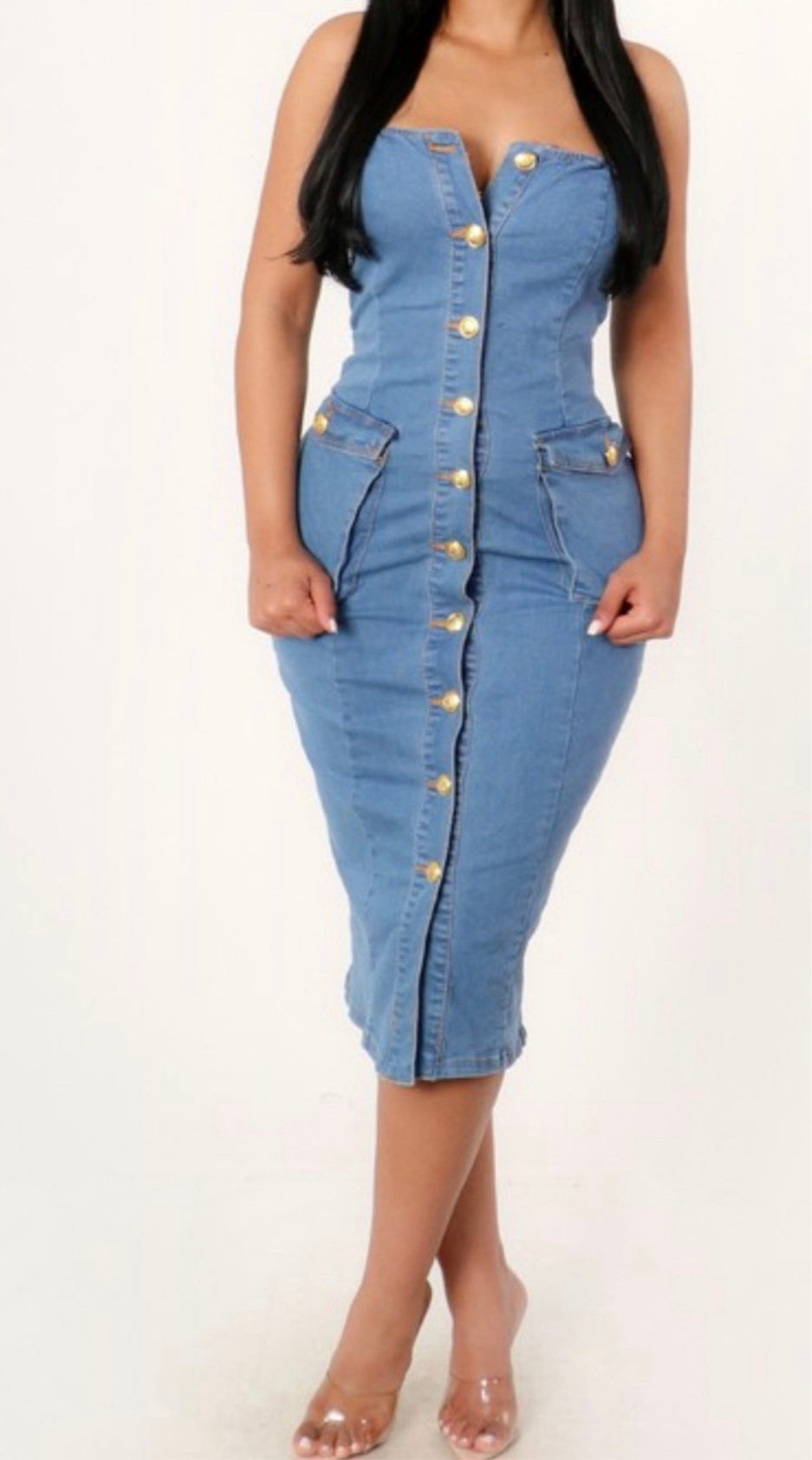 Medium Denim Tube Dress