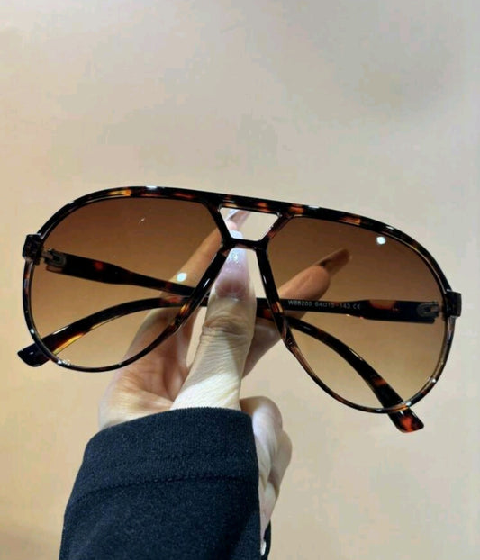 Don't Fumble Me Oversized Aviator Sunglasses
