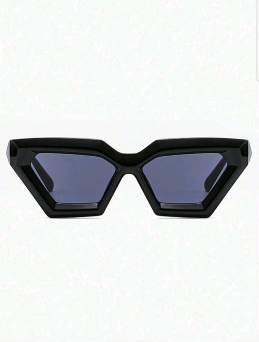 Black Geometric Frame Sunglasses
